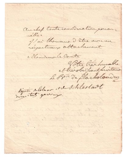 BAS-RHIN. BARON DE FLACHSLANDEN (Jean François...