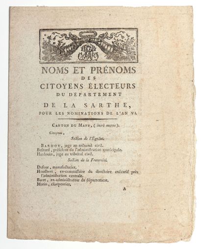 SARTHE. GRANDS ÉLECTEURS - 