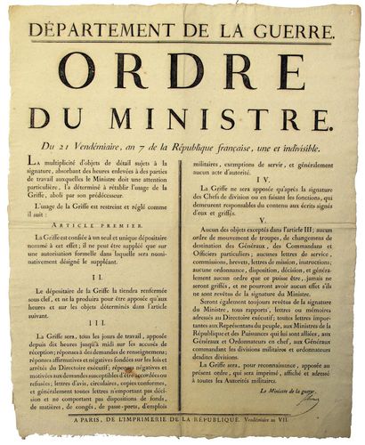 USE OF THE CLAW. 1798. War Department. Minister...