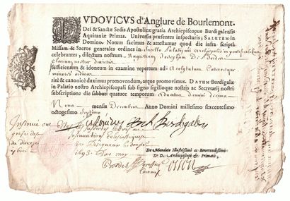 ARCHBISHOPRIC OF BORDEAUX (33). 2 Dimissory...