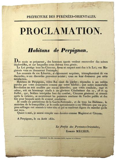 THE THREE GLORIOUS YEARS. 1830. EASTERN PYRÉNÉES....