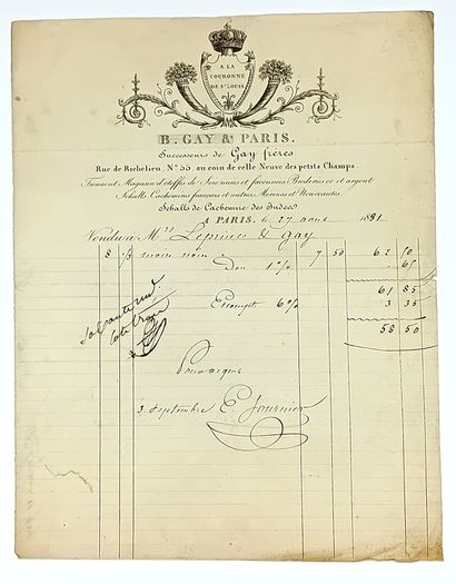 INVOICES DE PARIS. Set of 18 beautiful engraved...