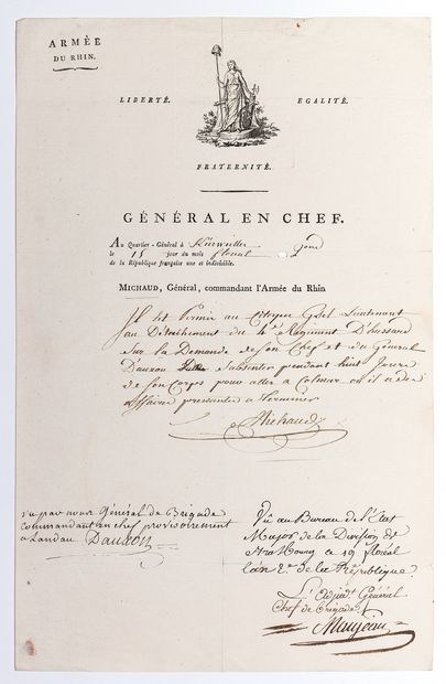 ARMÉE DU RHIN. Generals MICHAUD and MOYNAT...
