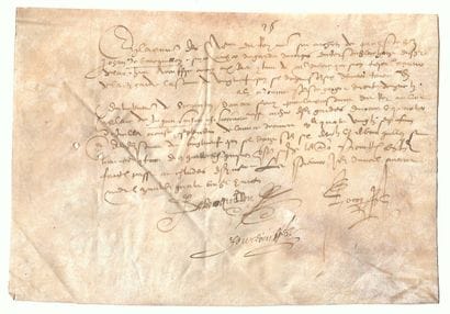ARCHER TO KING HENRI III. Signed Jean de...