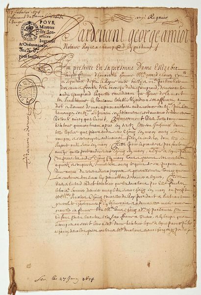 EURE-ET-LOIR. 1674. Pardevant George AMIOT...