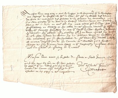 EURE. 1594. GRENIER À SEL. Two letters addressed...