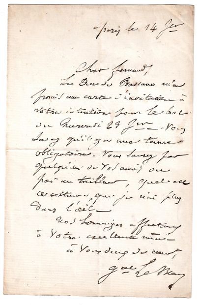 MARÉCHAL LEBOEUF family. Set of 12 Letters:...