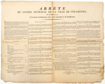 BAS-RHIN. 1801. OCTROI DE STRASBOURG- Arrêté...