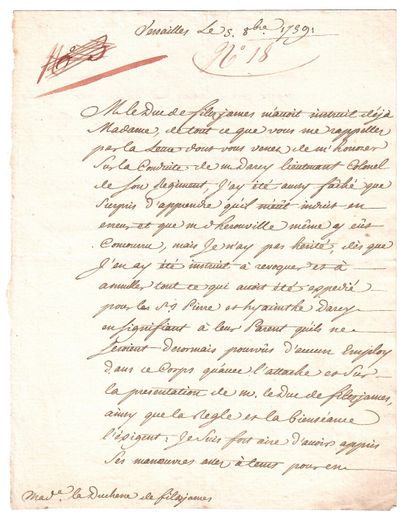 MARÉCHAL DE BELLE-ISLE. Letter signed Louis...