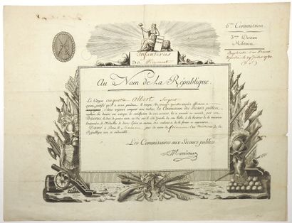 PATENT OF THE TWO SWORDS. 1794. Military...