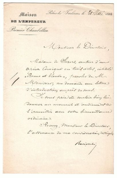 Comte BACIOCCHI (Félix Marnès), Premier Chambellan...