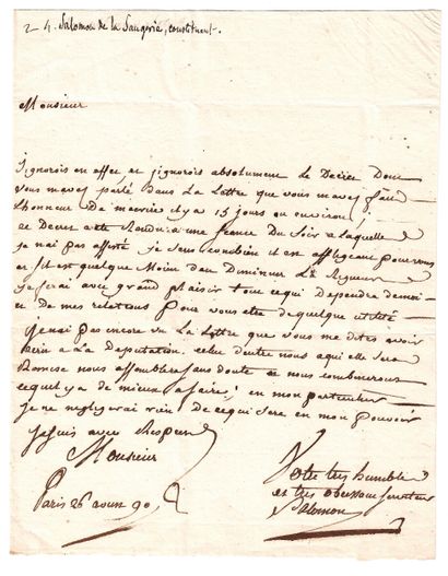 SALOMON DE LA SAUGERIE (Guillaume-Anne) Orléans...