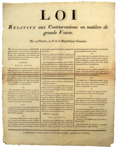 EASTERN PYRÉNÉES. 1802. BONAPARTE First Consul....