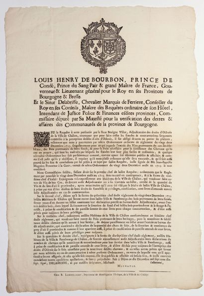 SAÔNE-ET-LOIRE. 1717. OCTROI DE CHALON-SUR-SAÔNE...