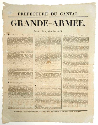 CANTAL. GERMANY CAMPAIGN 1813. BULLETIN DE...