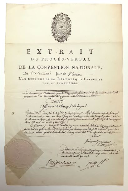 CONVENTION NATIONALE. Extrait du Procès-Verbal...