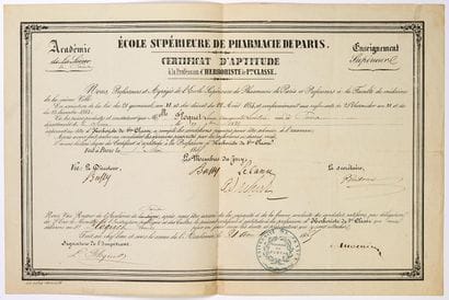 CHEMISTRY. 1865. WUTZ. BUSSY. LECANU. Diplôme...