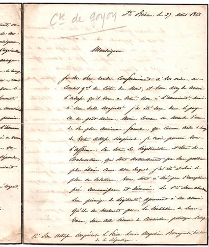 Comte de GOYON (Charles Marie Augustin) Military,...