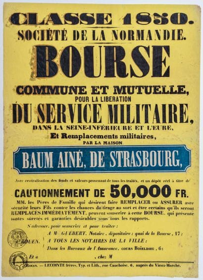 BOURSE POUR LA LIBÉRATION DU SERVICE MILITAIRE...