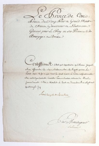 Louis-Joseph de BOURBON, Prince de CONDÉ...