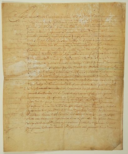 GIRONDE. CARMELITES OF BORDEAUX. 1645. Parchment...