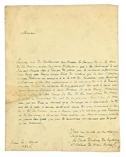 Imbert De LA PLATIÈRE De BOURDILLON. Letter...