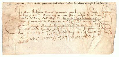 VIENNA. Castle of LOUDUN. Quittance signed...
