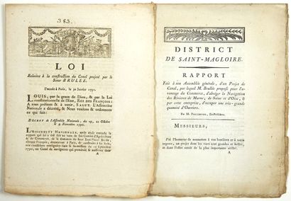 CREATION OF THE OURCQ CANAL. 2 Prints: 