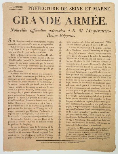 NAPOLÉON. 1813. 31st Bulletin de LA GRANDE...