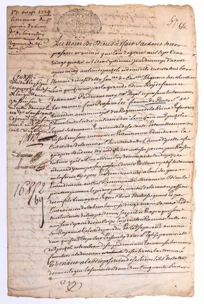 TARN. 1724. RÉALMONT. ALBI. Will of Sieur...