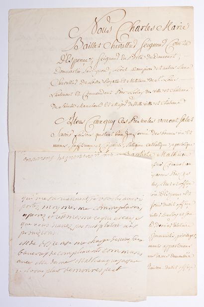 MARNE. 1754. CHÂTEAU D'ÉPENSE (51). Signed...