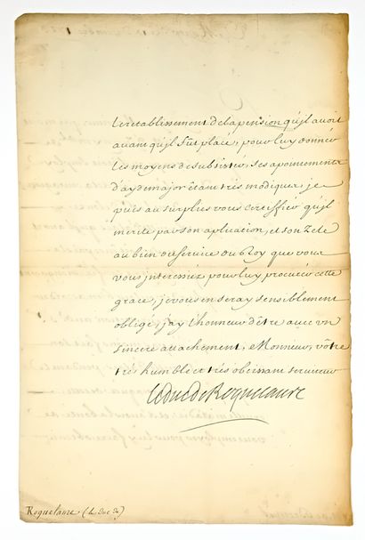 PESTE EN LANGUEDOC of 1722. Letter signed...