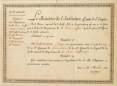 LOIRE-ATLANTIQUE. 1813. COMTE DE MONTALIVET....