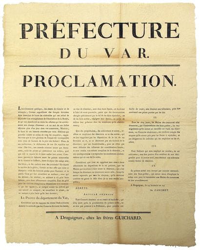 VAR. DESERTERS. 1805. PROCLAMATION by Joseph....