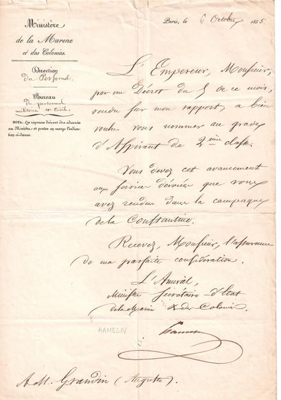 IMPERIAL NAVY. Military papers of Marie Antoine...