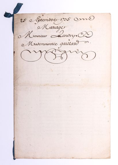 SEINE-MARITIME. 1735. MARRIAGE CONTRACT dated...