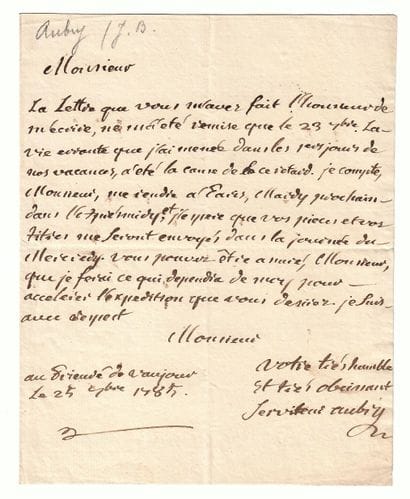AUBRY (Jean Baptiste) Saint-Aubin/ Meuse...