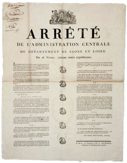 SAÔNE-ET-LOIRE. 1798. PUBLIC EDUCATION HELD...