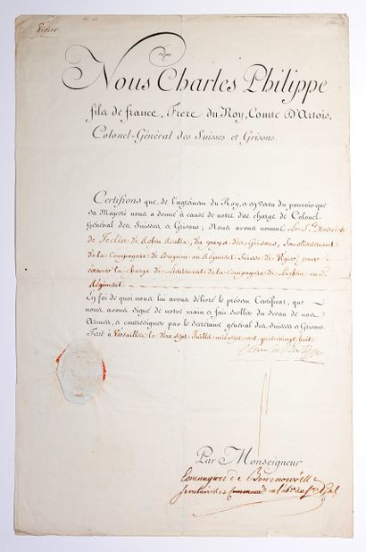 CHARLES X (Comte d'ARTOIS, Versailles 1757...