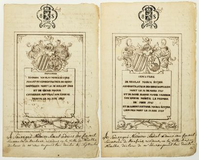 BELGIUM. 1789. BRABANT. ARMOIRIES. 2 Attestations,...