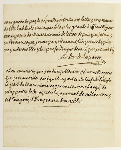 GRAMOND, Duc de LESPARRE. Autograph letter...
