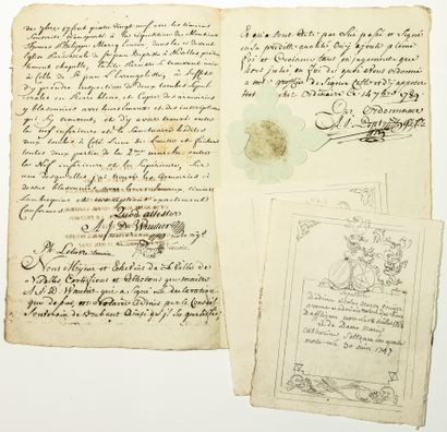 BELGIUM. 1789. BRABANT. ARMOIRIES. 2 Attestations,...