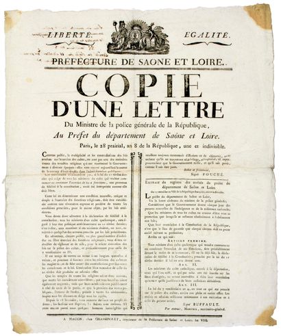 SAÔNE-ET-LOIRE. 1800. FOUCHÉ. 