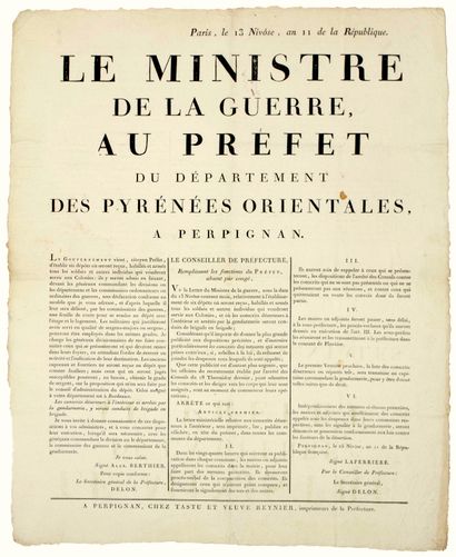 EASTERN PYRÉNÉES. 1803. CONSCRIPTION FOR...