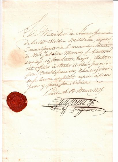 MARÉCHAL AUGEREAU. NAPOLEON'S HUNDRED DAYS....