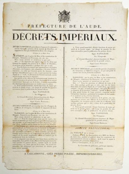 (LES CENT-JOURS. NAPOLÉON'S RETURN. AUDE)...