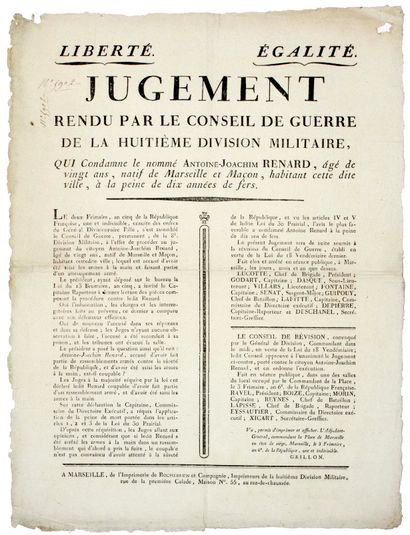 MARSEILLE (13) UNDER SIEGE. 1797. MILITARY...