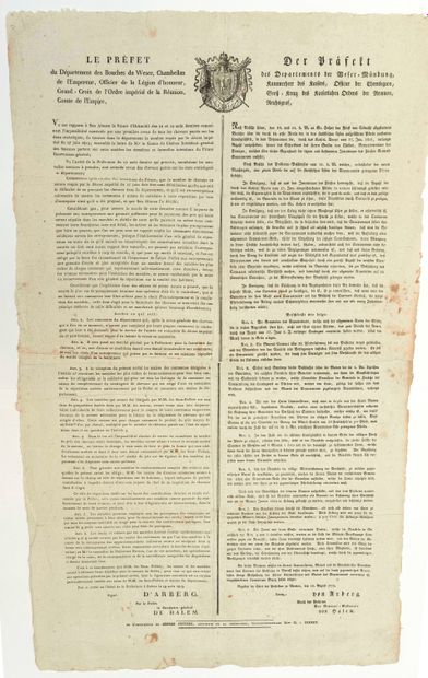 GERMANY CAMPAIGN 1813. Arrêté D'ALBERG Préfet...