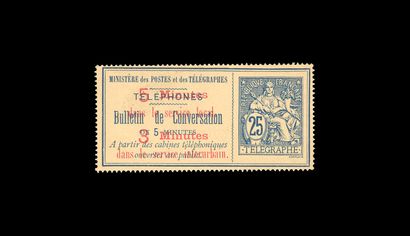 France Telephone YT N°12: 25c blue on buff,...