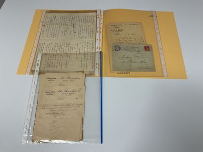 France: Set of old papers from stamp dealers...